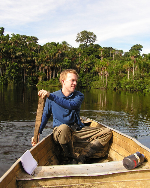 Adam in the Peruvian Amazon in 2004 © Grant Daniels